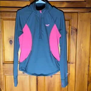 Hollister Gray & Pink Soft Quarter Zip